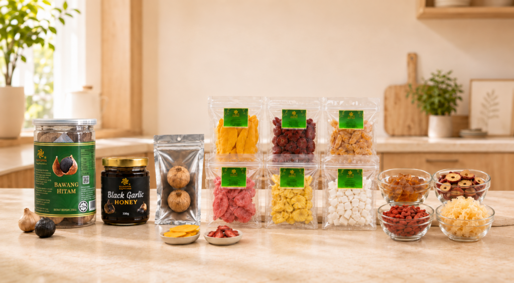 Sunspin Products Malaysia – Black Garlic, Dried Fruits and Dessert Ingredients